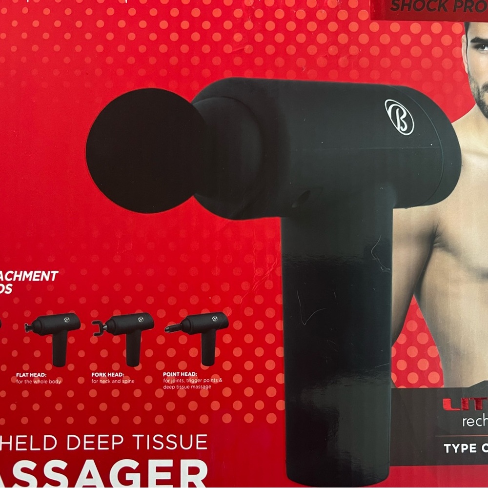 Black Handheld Deep Tissue Massager